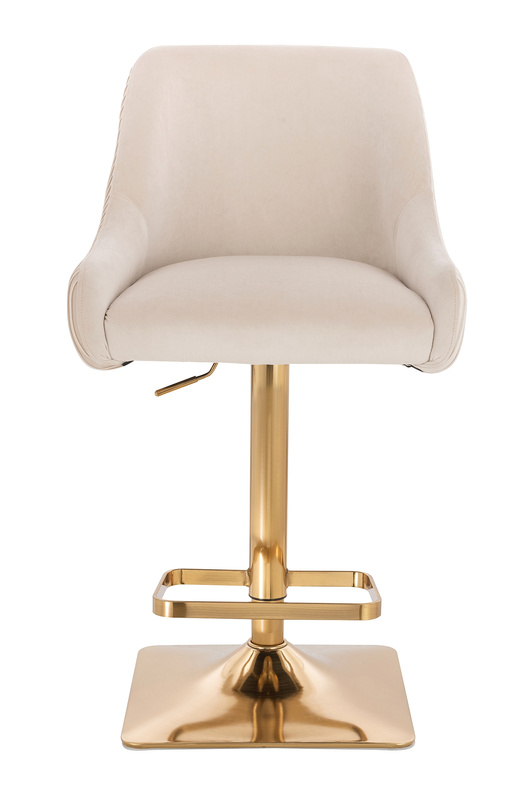 HR920KW Krémszínű Modern Velúr Szék Arany lábbal