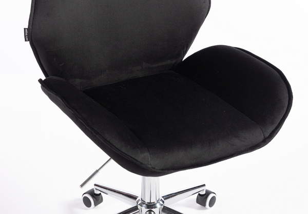 HR350K Fekete modern velúr szék krómozott lábbal