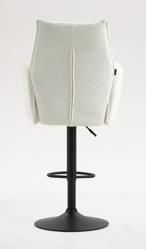 HR280W Krémszínű modern boucle szék fekete lábbal
