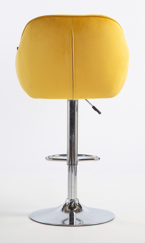 HR2055W Sárga Modern Velúr Szék Krómozott lábbal