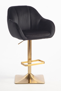 HR2055KW Fekete Modern Velúr Szék Arany lábbal