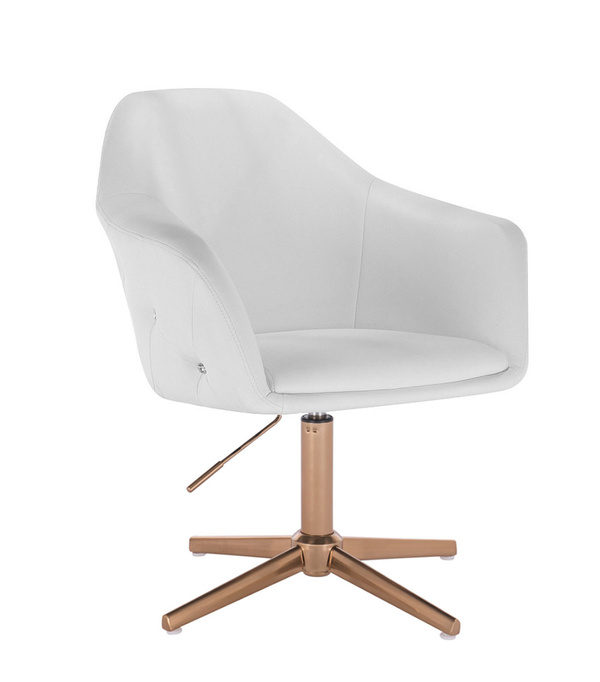 HC547CROSS Fehér modern műbőr szék arany lábbal