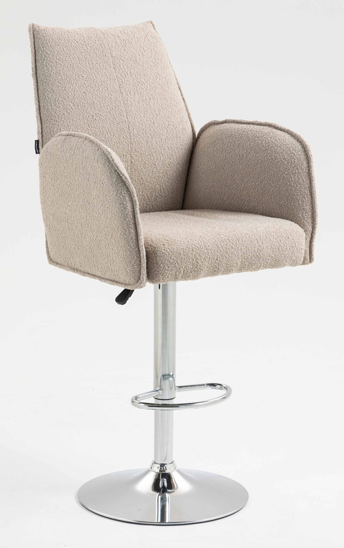 HR280W Latte modern boucle szék krómozott lábbal