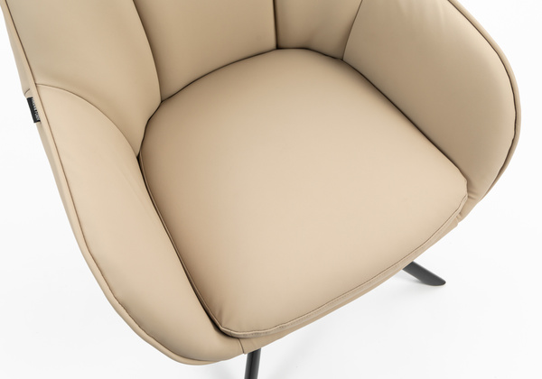 HR2055 CSILLAGLÁB Krémszínű Modern Műbőr Szék Fekete lábbal