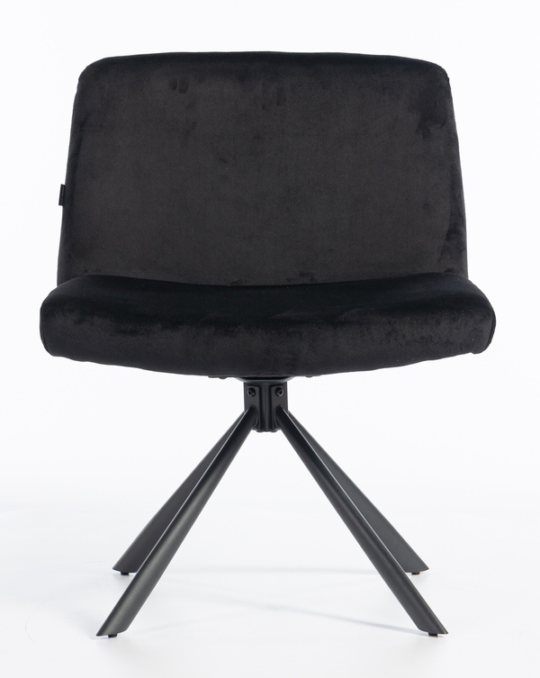 HR150 CSILLAGLÁB Fekete Modern Velúr Szék Fekete lábbal