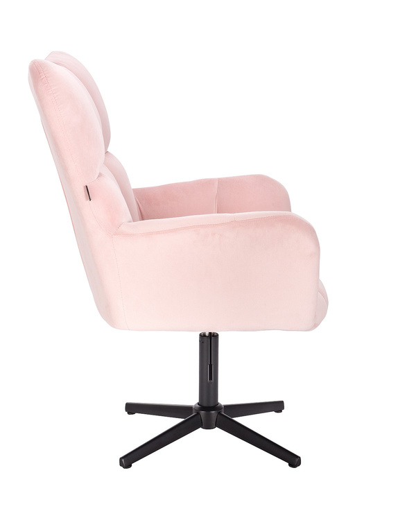 HR650CROSS Púderrózsaszín modern velúr szék fekete lábbal