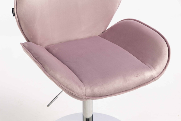 HR350N Halványlila modern velúr szék krómozott lábbal