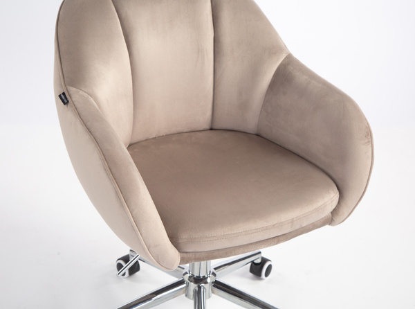 HR2055K Latte Modern Velúr Szék Krómozott lábbal