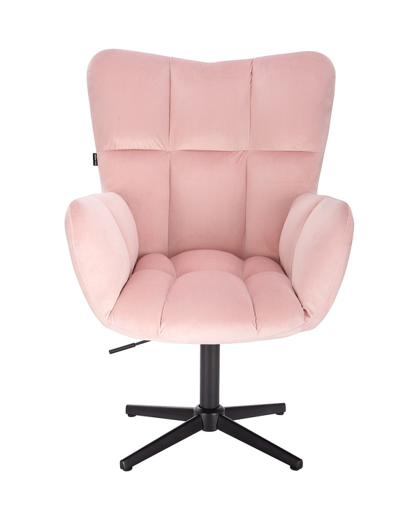 HR650CROSS Púderrózsaszín modern velúr szék fekete lábbal