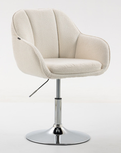 HR2055N Krémszínű Modern Boucle Szék Krómozott lábbal