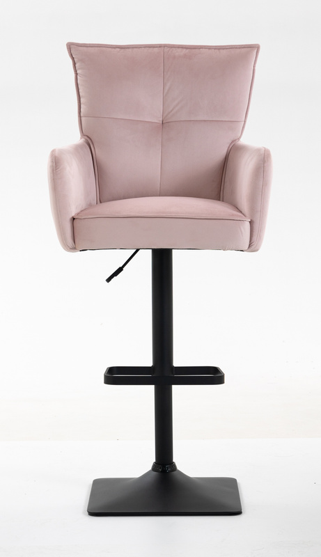 HR250KW Púder Rózsaszín modern velúr szék fekete lábbal