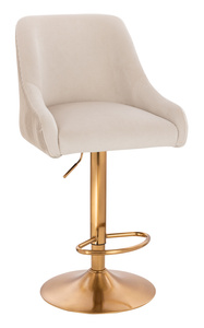 HR920W Krémszínű Modern Velúr Szék Arany lábbal