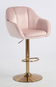 HR2055W Púder Rózsaszín Modern Velúr Szék Arany lábbal