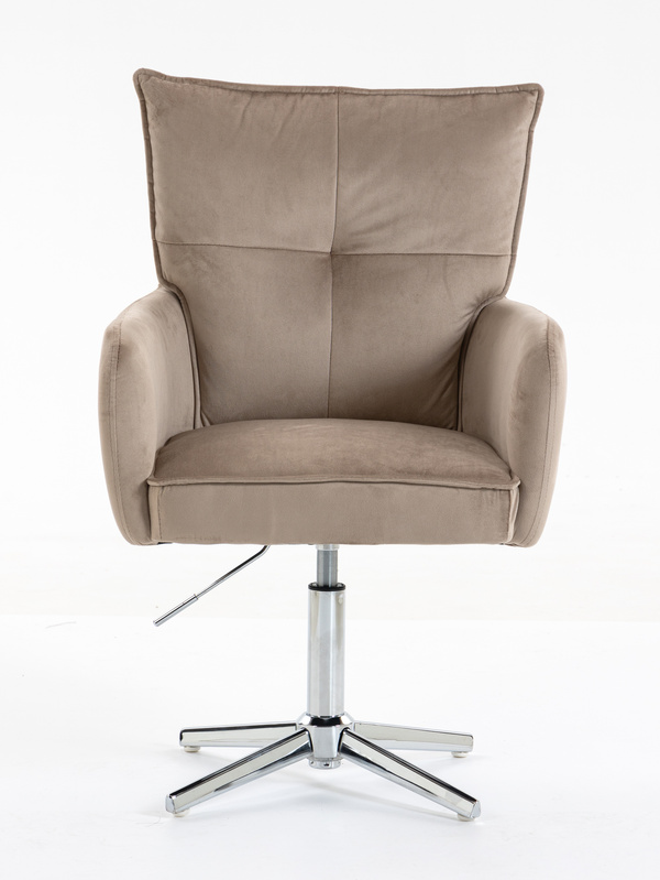 HR250CROSS Latte modern velúr szék krómozott lábbal