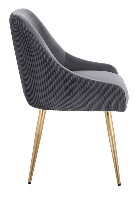 HR920 Szék arany lábakkal Grafit velúr