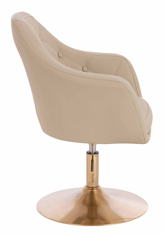 HR831N Krémszínű Műbőr Premium Soft szék Arany lábbal