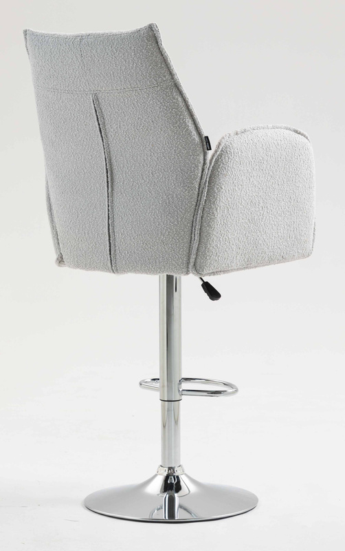 HR280W Szürke modern boucle szék krómozott lábbal