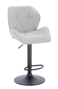 HR212W Szürke modern boucle szék fekete lábbal