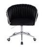HR750K Fekete Modern Velúr Szék Krómozott lábbal