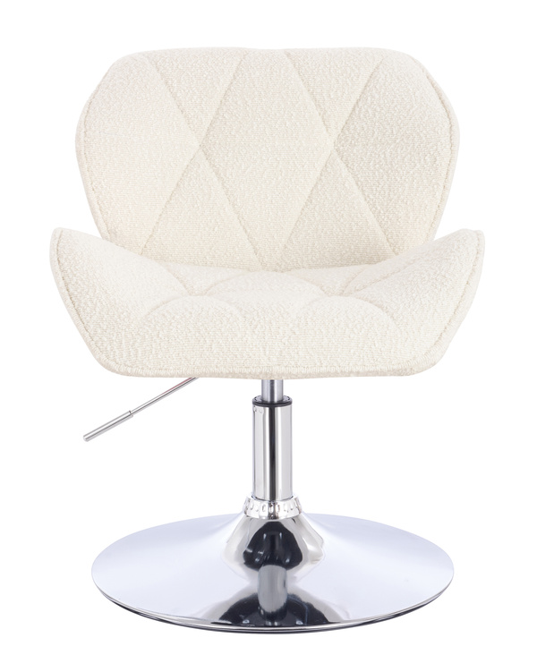 HR111N Krémszínű modern boucle szék krómozott lábbal