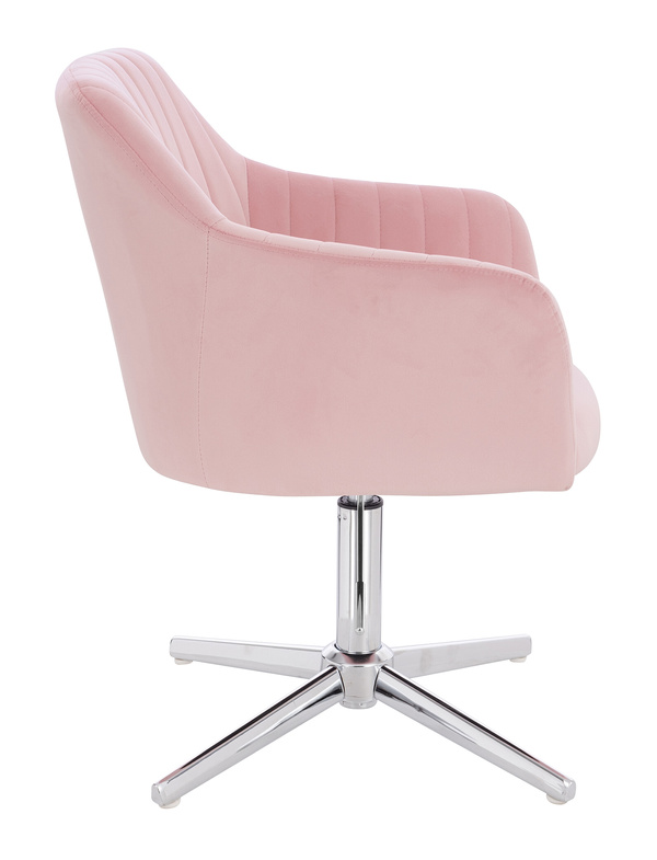 HR190CROSS Púder Rózsaszín Modern Velúr Szék Krómozott lábbal