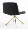 HR150 CSILLAGLÁB Fekete Modern Velúr Szék Arany lábbal