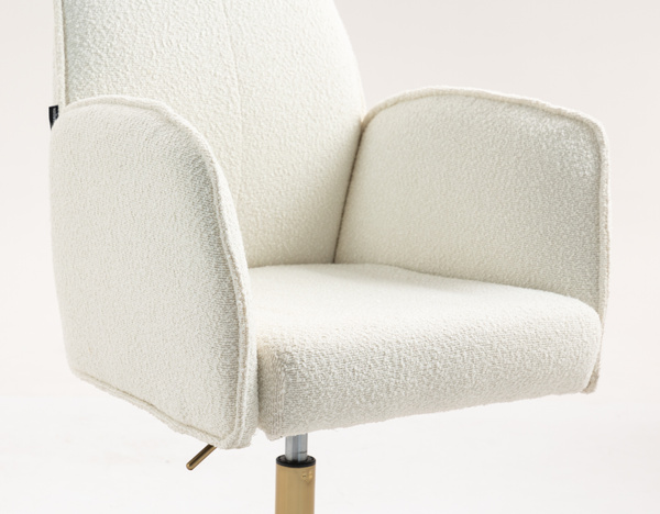 HR280N Krémszínű modern boucle szék arany lábbal
