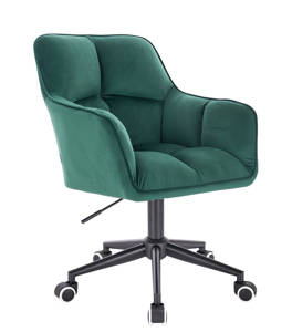 HR550K Sötétzöld modern velúr szék fekete lábbal
