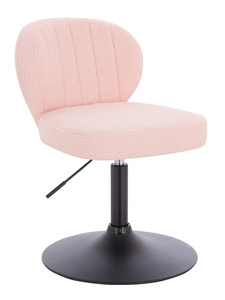HR193N Púder Rózsaszín modern boucle  szék fekete lábbal