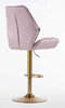 HR350W Halványlila modern velúr szék arany lábbal