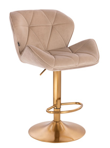 HR111W Latte modern velúr szék arany lábbal