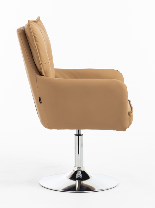HR250N Karamell Színű Prémium Soft Műbőr Szék Krómozott Lábbal