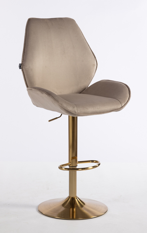 HR350W Latte modern velúr szék arany lábbal