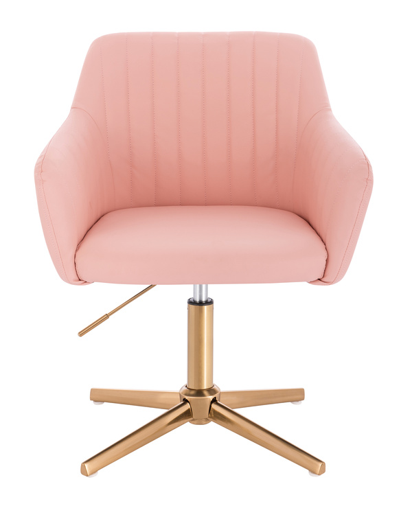 HC190CROSS Rózsaszín Modern Műbőr Szék Arany lábbal