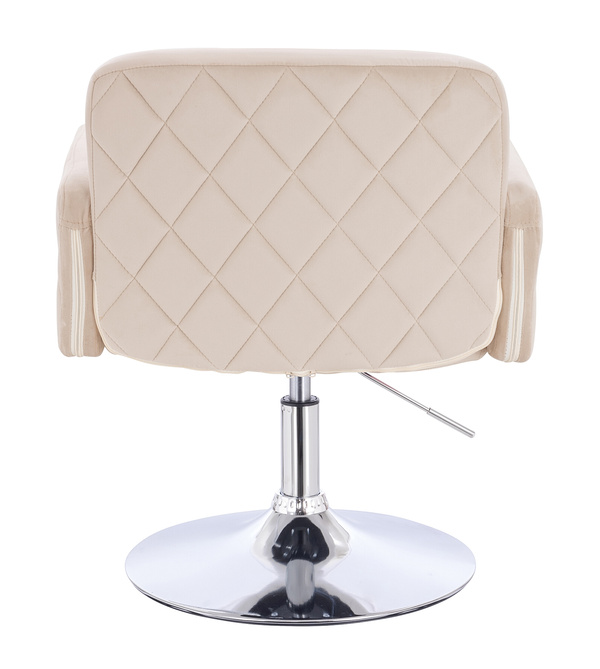 HR802N Krémszínű Modern Velúr Szék Krómozott lábbal