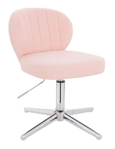 HR193CROSS Púder Rózsaszín modern boucle szék krómozott lábbal