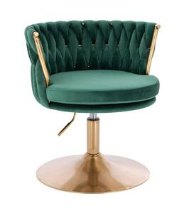 HR450N Sötétzöld Modern Velúr Szék Arany lábbal