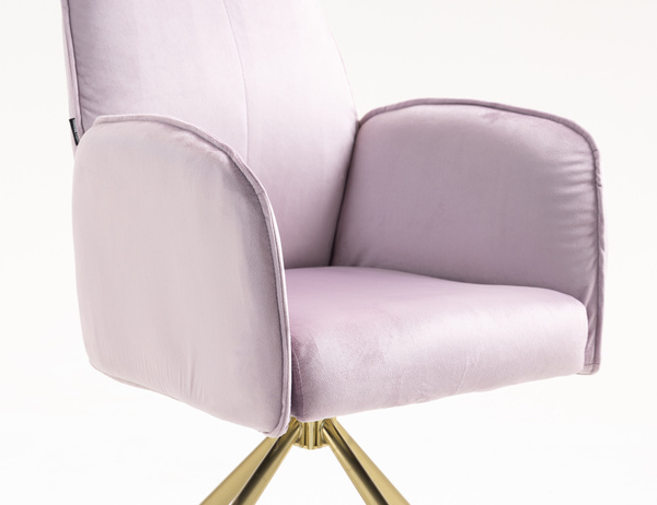 HR280 CSILLAGLÁB Halványlila Modern Velúr Szék Arany lábbal