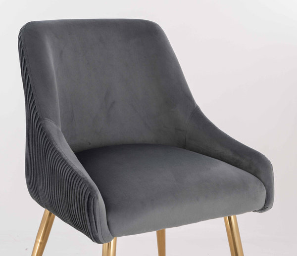 HR920 Szék arany lábakkal Grafit velúr