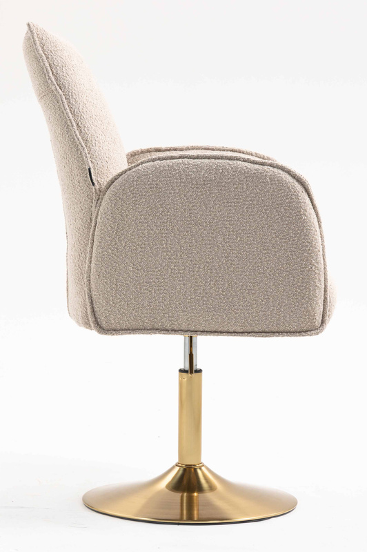HR280N Latte modern boucle szék arany lábbal