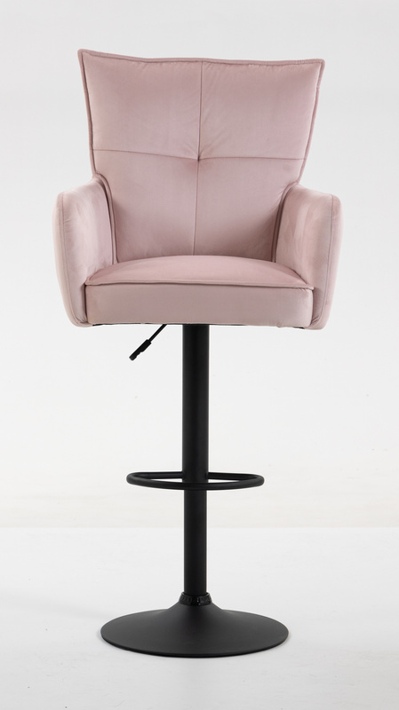 HR250W Púder Rózsaszín modern velúr szék fekete lábbal