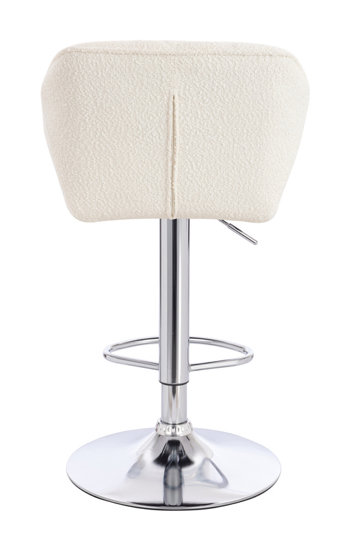 HR111W Krémszínű modern boucle  szék krómozott lábbal