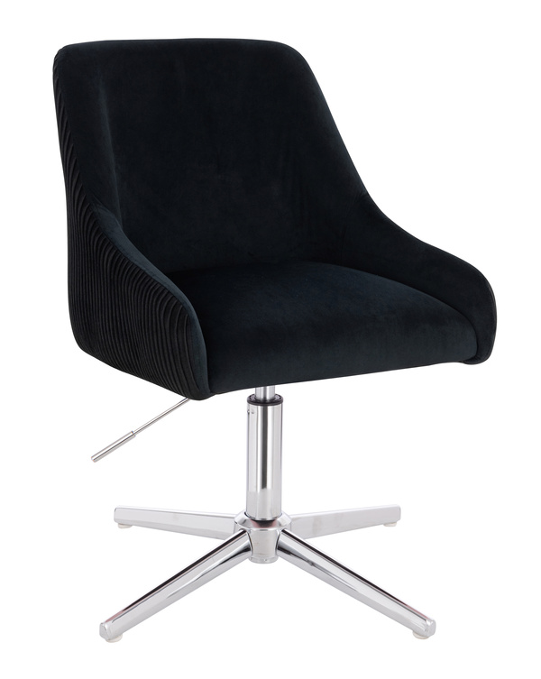 HR920CROSS Fekete Modern Velúr Szék Krómozott lábbal