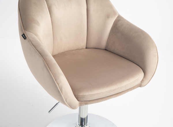 HR2055N Latte Modern Velúr Szék Krómozott lábbal