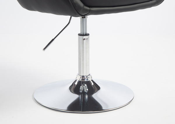 HR2055N Fekete Modern Műbőr Szék Krómozott lábbal