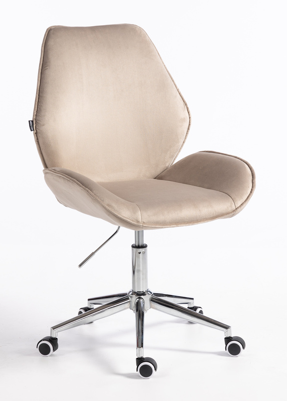HR350K Latte modern velúr szék krómozott lábbal