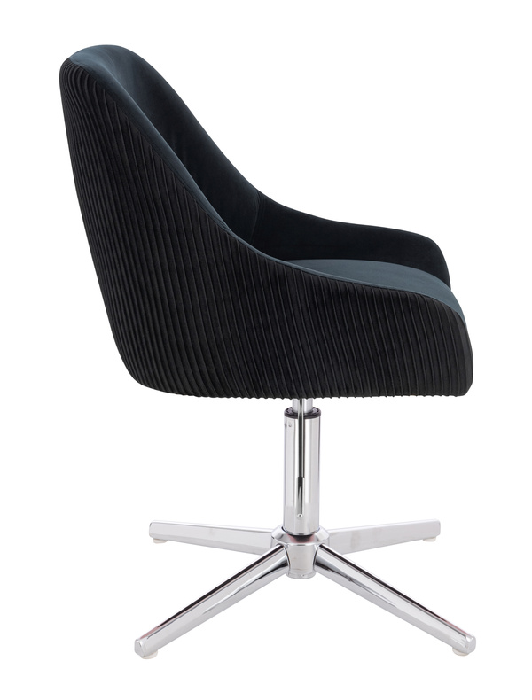 HR920CROSS Fekete Modern Velúr Szék Krómozott lábbal