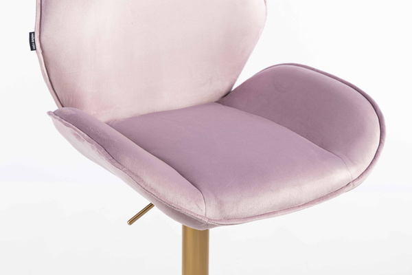 HR350W Halványlila modern velúr szék arany lábbal