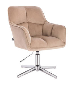 HR550CROSS Latte modern velúr szék krómozott lábbal