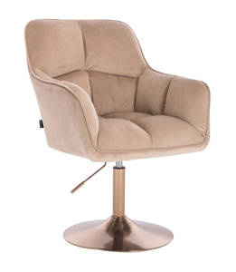 HR550N Latte modern velúr szék arany lábbal